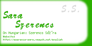 sara szerencs business card